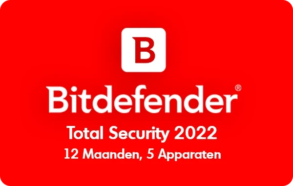 Bitdefender Total Security 2022 - 12 maanden/5 apparaten - Nederlands (PC/MAC)