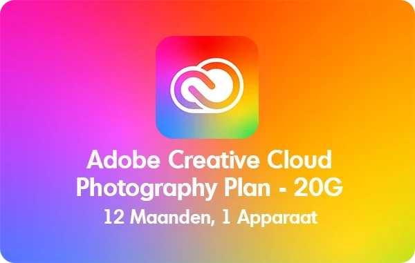 Adobe Creative Cloud Photography Plan - 20GB cloudopslag - 12 maanden/1 apparaat - Meertalig (PC/Mac)