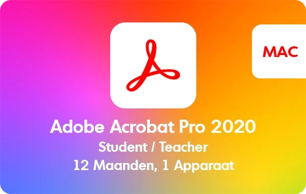 Adobe Acrobat Pro 2020 Student/Teacher - 12 maanden/1 apparaat - Meertalig (Mac)