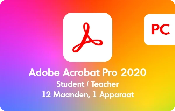 Adobe Acrobat Pro 2020 Student/Teacher - 12 maanden/1 apparaat - Meertalig (PC)